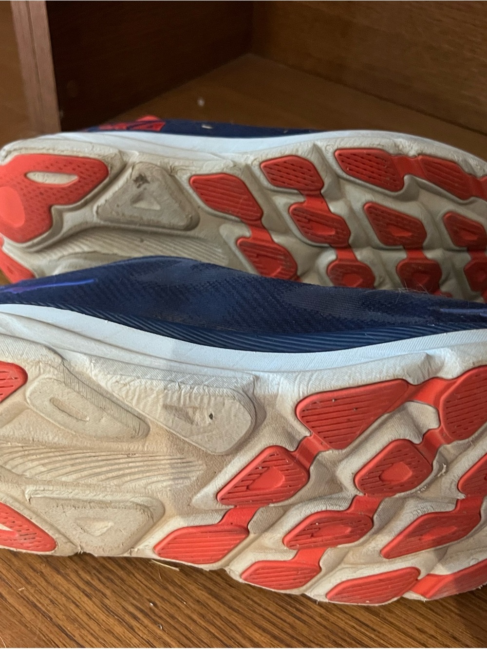HOKA men’s ' Navy Running Shoes with Coral Accents - Picture 3 of 4